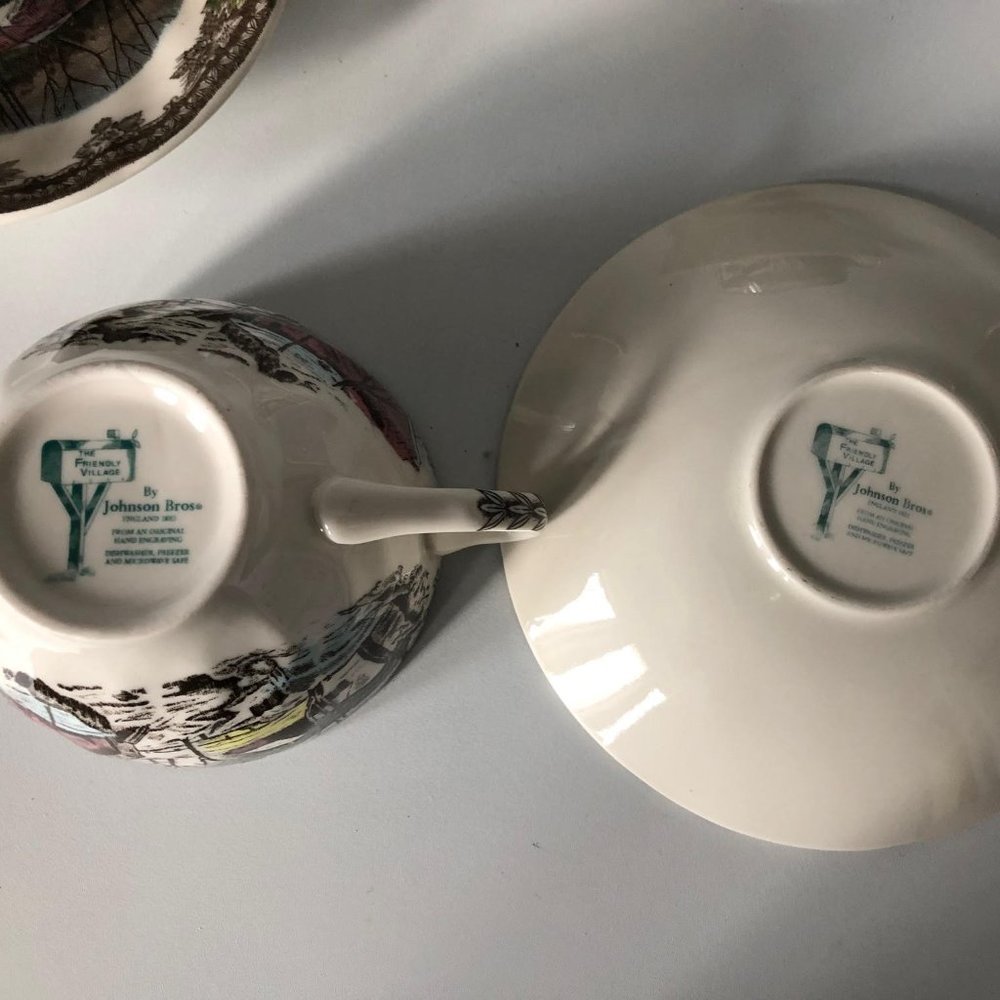 Johnson Brothers Friendly Village Ice House Tea Cup & Saucer Bundle of 3 - Picture 5 of 5